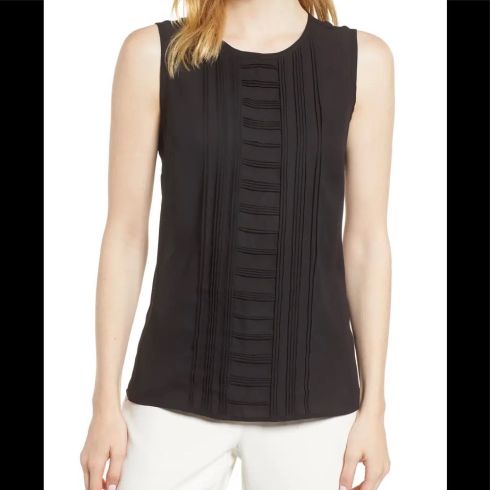 Vince Camuto - pin tuck detail top - ANTIQUE WHITE